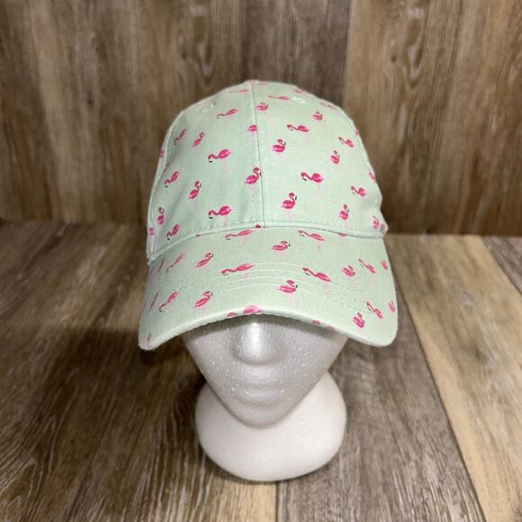 Unbranded Accessories - Pink Flamingo Light Green Blue Hook Loop Strapback Baseball Hat Cap Adjustable